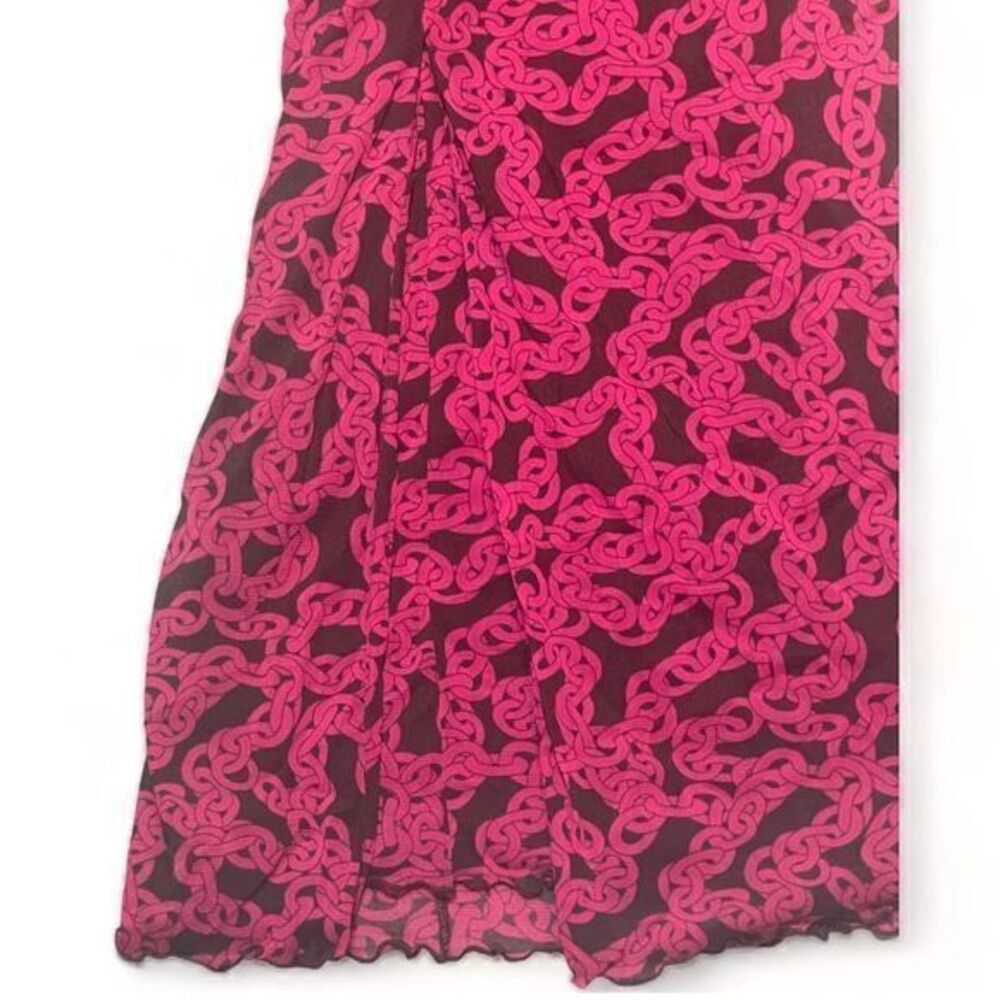 Diane Von Furstenberg Edyna Dress Midi Crawling Chain‎ Small Beet Pink Large - Picture 11 of 12
